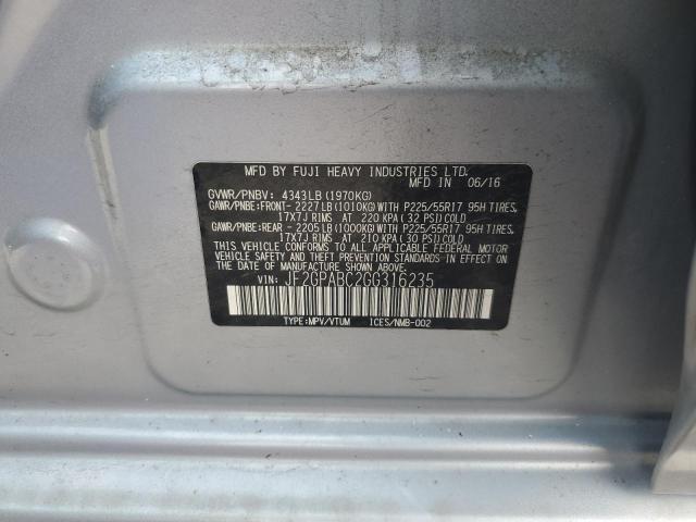 2016 SUBARU CROSSTREK - JF2GPABC2GG316235
