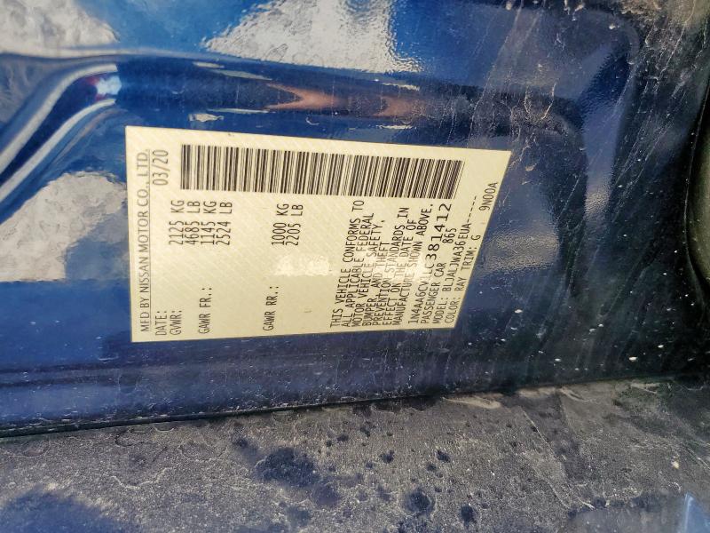 2020 NISSAN MAXIMA SV 1N4AA6CV1LC381412