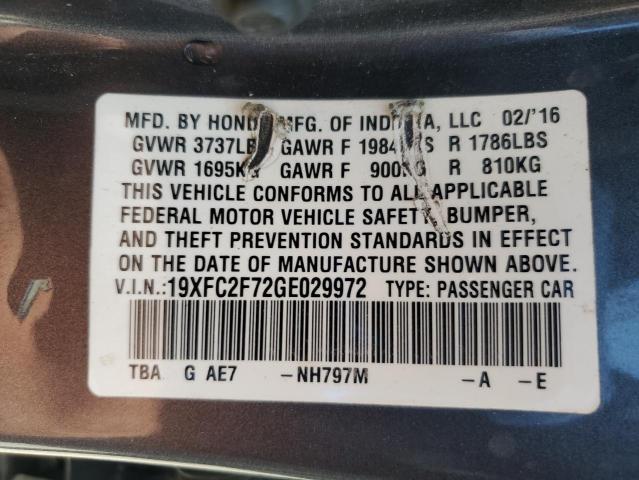 2016 HONDA CIVIC EX 19XFC2F72GE029972