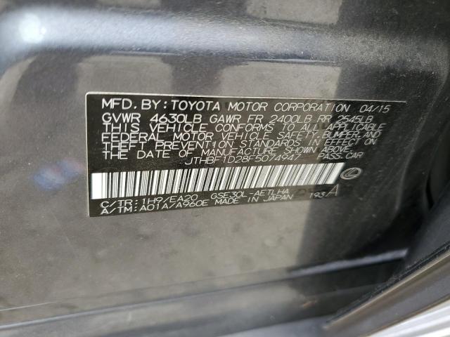 2015 LEXUS IS 250 JTHBF1D28F5074947