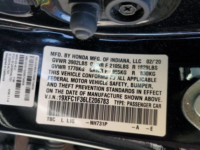 2020 HONDA CIVIC EX 19XFC1F36LE206783