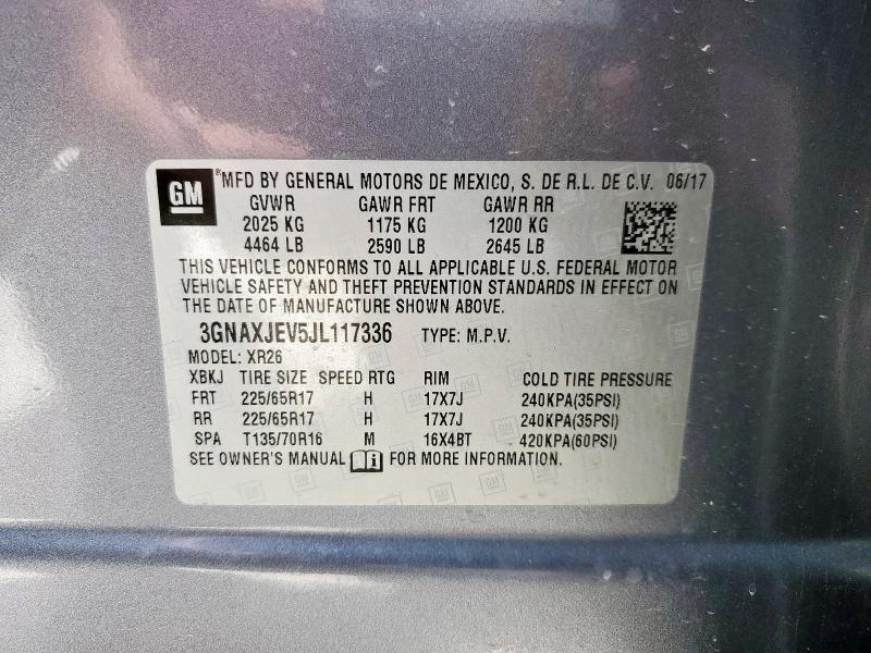 2018 CHEVROLET EQUINOX LT - 3GNAXJEV5JL117336