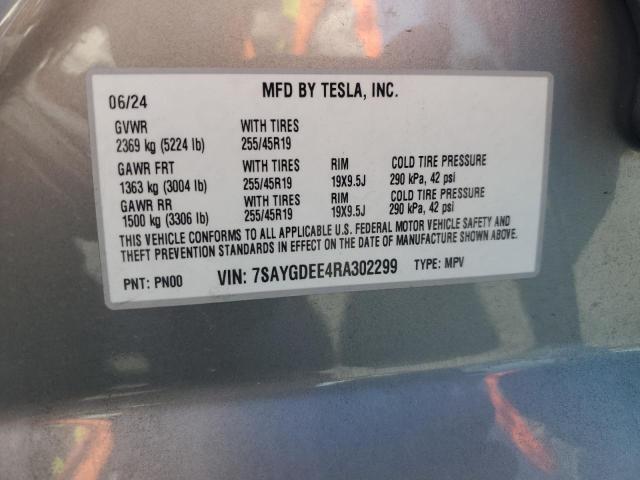 2024 TESLA MODEL Y - 7SAYGDEE4RA302299