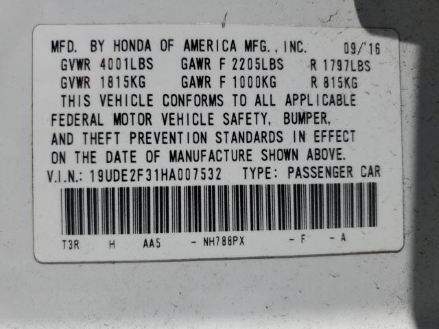 2017 ACURA ILX BASE W 19UDE2F31HA007532