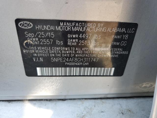 2016 HYUNDAI SONATA SE 5NPE24AF8GH311747