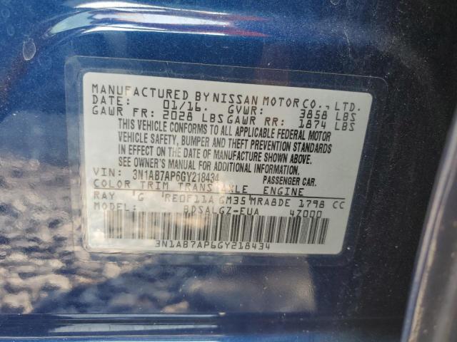 2016 NISSAN SENTRA S - 3N1AB7AP6GY218434