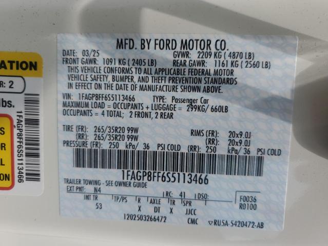 2025 FORD MUSTANG GT - 1FAGP8FF6S5113466