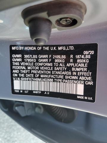 2021 HONDA CIVIC SPOR SHHFK7H49MU402688