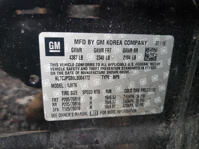 2020 CHEVROLET TRAX 1LT - KL7CJPSB6LB004772