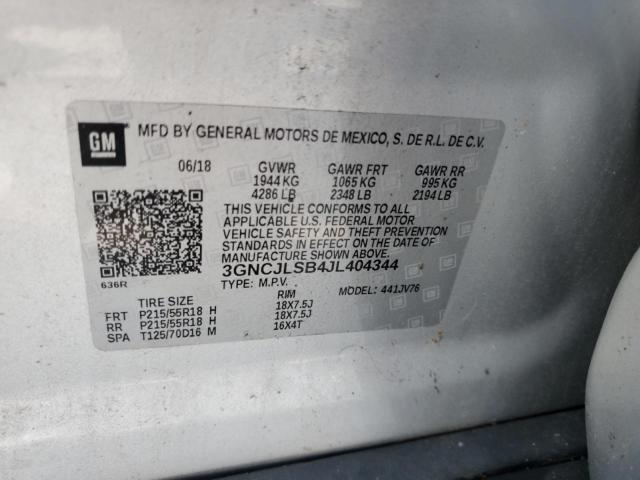 2018 CHEVROLET TRAX 1LT - 3GNCJLSB4JL404344