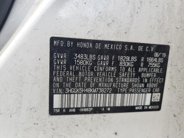 2019 HONDA FIT LX 3HGGK5H48KM738272