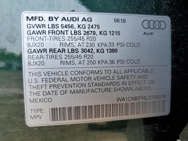 2018 AUDI Q5 PRESTIG WA1CNBFY6J2198378