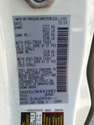 2024 NISSAN FRONTIER S - 1N6ED1CL7RN643982
