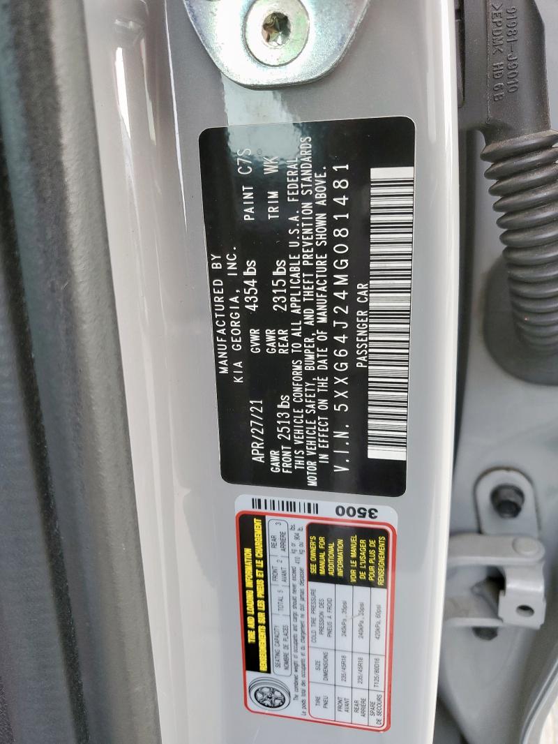 2021 KIA K5 GT LINE 5XXG64J24MG081481