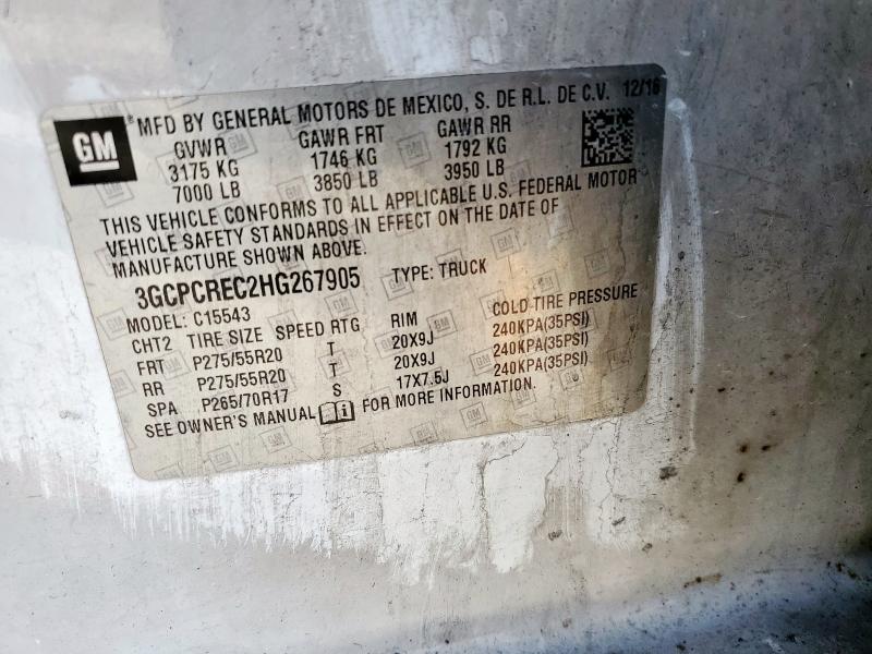 2017 CHEVROLET SILVERADO - 3GCPCREC2HG267905