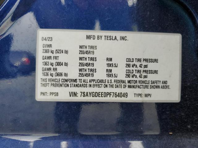 2023 TESLA MODEL Y 7SAYGDEE0PF764049