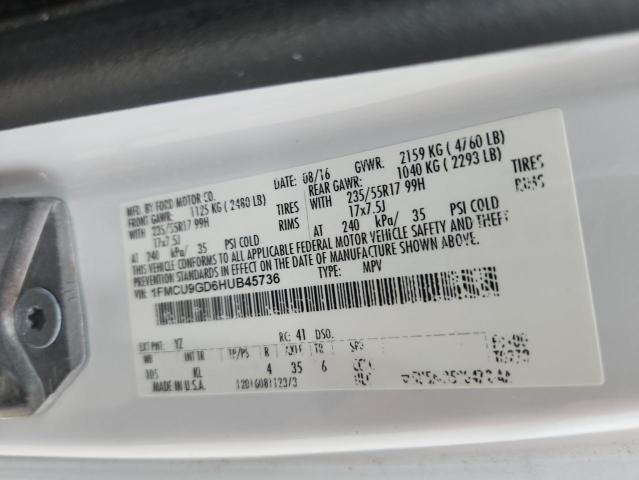 2017 FORD ESCAPE SE - 1FMCU9GD6HUB45736
