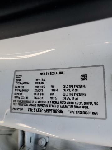 2023 TESLA MODEL 3 5YJ3E1EA9PF482985