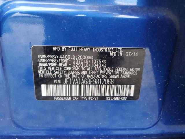 2015 SUBARU WRX JF1VA1A68F9812068