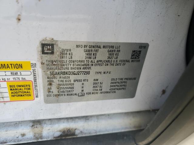 2016 BUICK ENCLAVE 5GAKRBKD3GJ277290