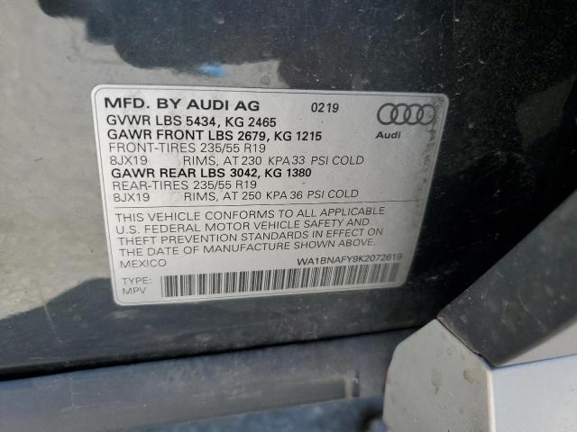 2019 AUDI Q5 PREMIUM WA1BNAFY9K2072619