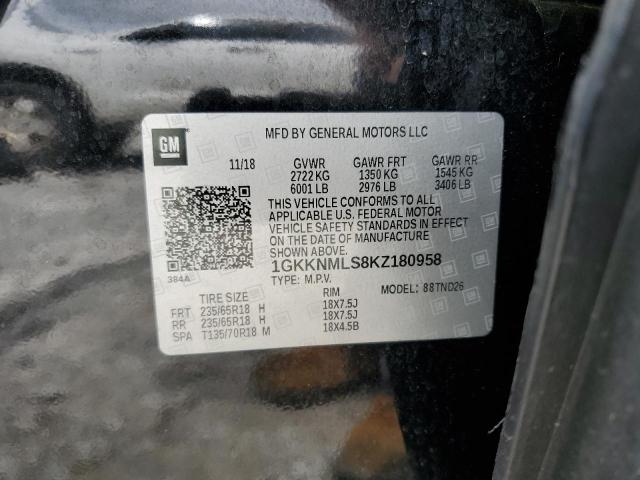 2019 GMC ACADIA SLT 1GKKNMLS8KZ180958