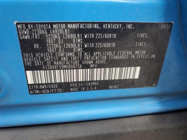 2021 TOYOTA RAV4 XLE P 4T3B6RFV9MU008758