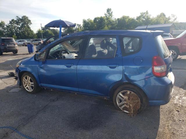 HONDA FIT S 2007 blue hatchbac gas JHMGD38687S001553 photo #3