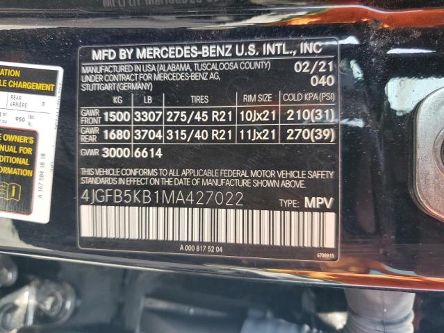 2021 MERCEDES-BENZ GLE 450 4M 4JGFB5KB1MA427022