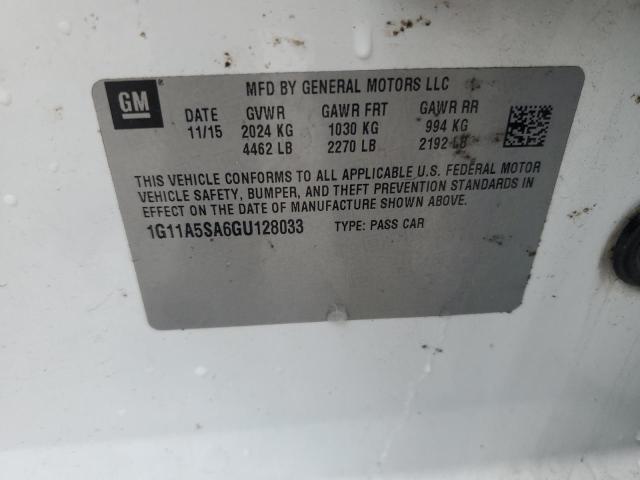 2016 CHEVROLET MALIBU LIM - 1G11A5SA6GU128033