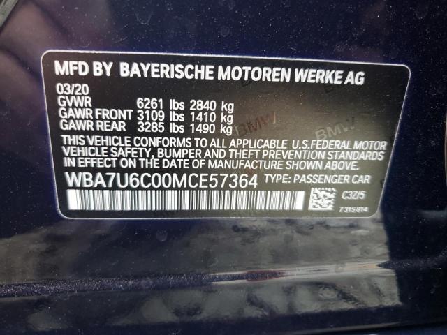 2021 BMW M760 XI WBA7U6C00MCE57364