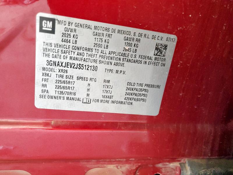 2018 CHEVROLET EQUINOX LT - 3GNAXJEV2JS512130