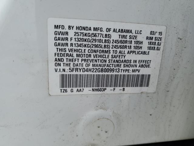 2016 ACURA MDX 5FRYD4H22GB009913