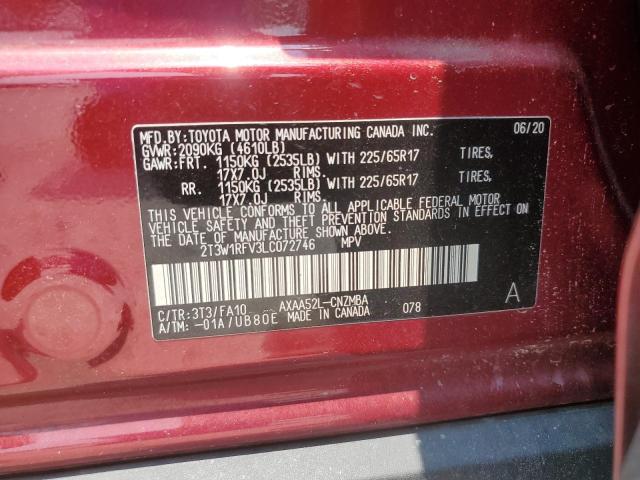 2020 TOYOTA RAV4 XLE - 2T3W1RFV3LC072746
