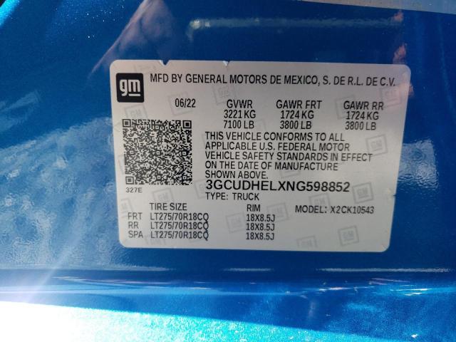 2022 CHEVROLET SILVERADO - 3GCUDHELXNG598852