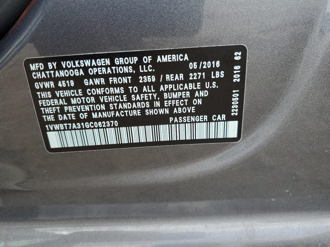 Volkswagen Passat se 2016