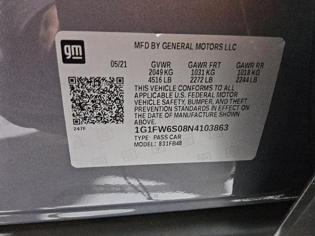 2022 CHEVROLET BOLT EV 1L 1G1FW6S08N4103863