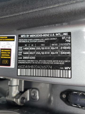 2013 MERCEDES-BENZ ML 350 4MA - 4JGDA5HB2DA265774