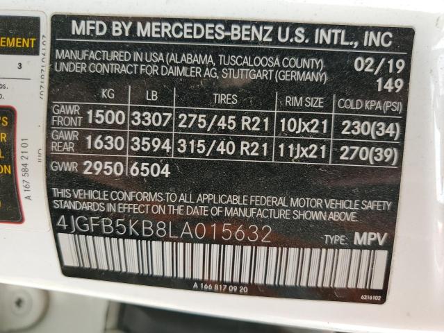 2020 MERCEDES-BENZ GLE 450 4M 4JGFB5KB8LA015632