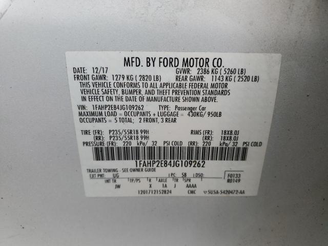 2018 FORD TAURUS SEL 1FAHP2E84JG109262