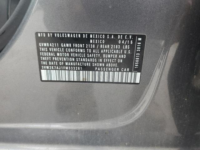 2015 VOLKSWAGEN JETTA BASE 3VW2K7AJ1FM333281