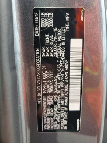 2017 VOLVO XC90 T6 YV4A22PK2H1180179