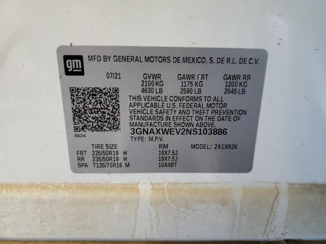 2022 CHEVROLET EQUINOX RS 3GNAXWEV2NS103886