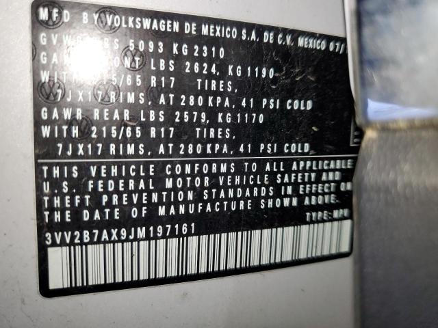 2018 VOLKSWAGEN TIGUAN SE - 3VV2B7AX9JM197161