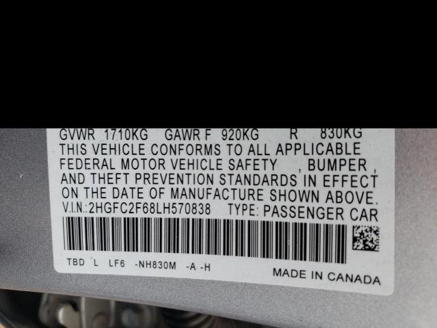 2020 HONDA CIVIC LX 2HGFC2F68LH570838
