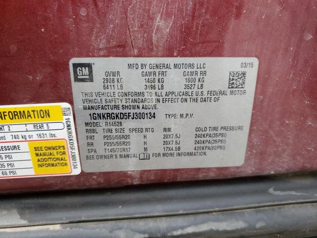 2015 CHEVROLET TRAVERSE L 1GNKRGKD5FJ300134