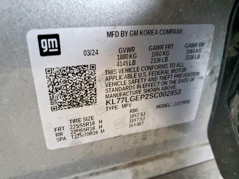 2025 CHEVROLET TRAX 1RS KL77LGEP2SC002853