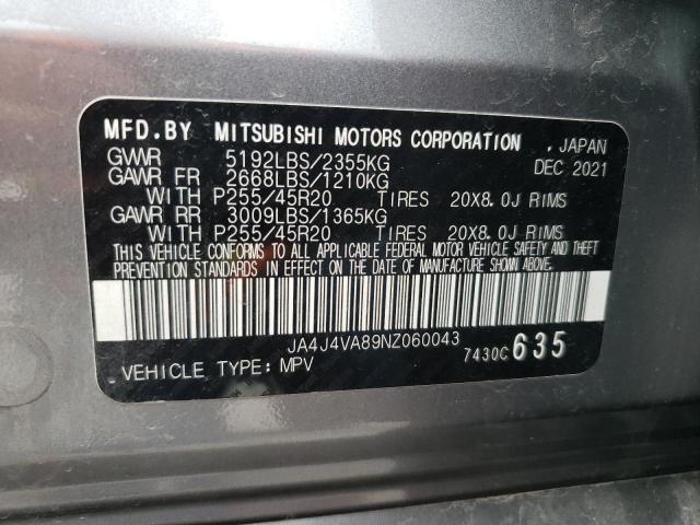 2022 MITSUBISHI OUTLANDER JA4J4VA89NZ060043