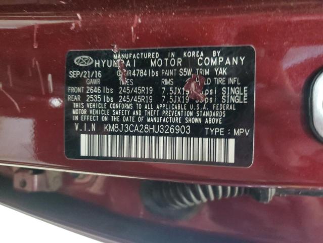 2017 HYUNDAI TUCSON LIM KM8J3CA28HU326903