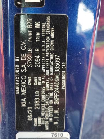 2021 KIA FORTE FE - 3KPF24AD9ME385097